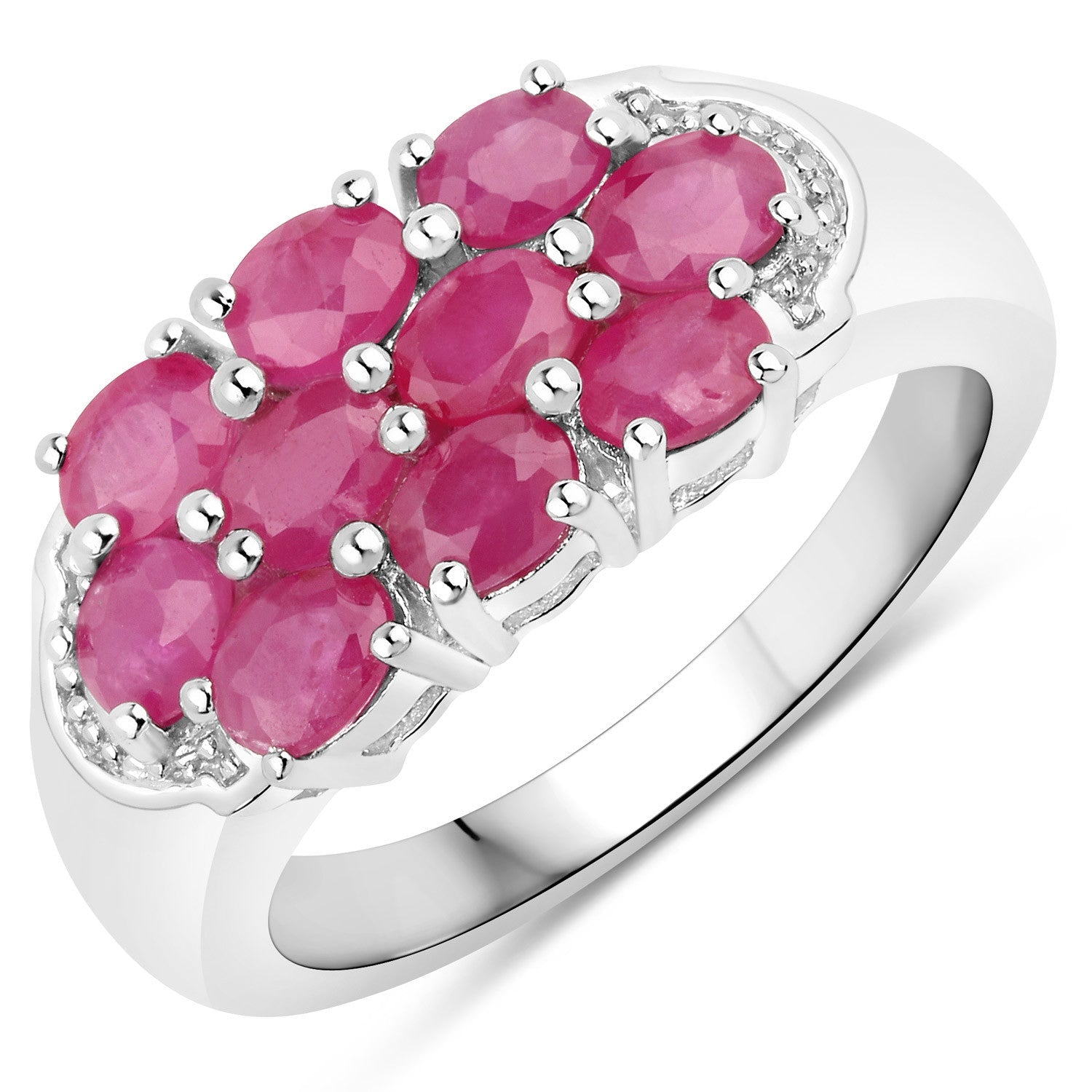 2.20 Carat Genuine Ruby .925 Sterling Silver Ring Bids.com
