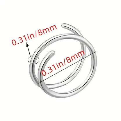 Stainless Steel Double Helix Nose Ring – 14K Gold Plated Hot Style Piercing Jewelry for Women DailySale