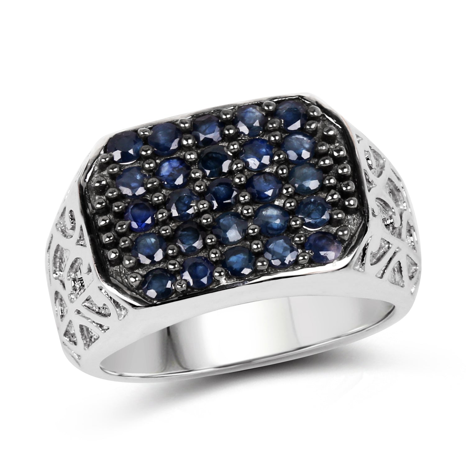 1.13 Carat Genuine Blue Sapphire .925 Sterling Silver Ring Bids.com