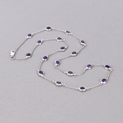 6.12 Carat Genuine Amethyst .925 Sterling Silver Necklace Bids.com