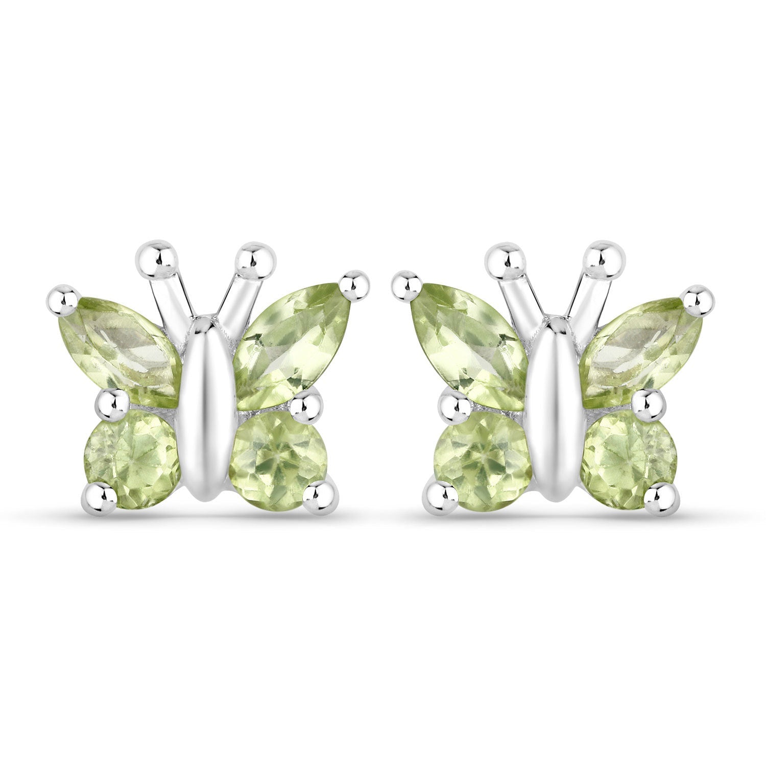 1.00 Carat Genuine Peridot .925 Sterling Silver Earrings Bids.com