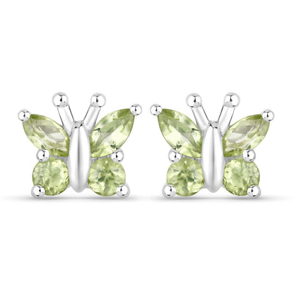 1.00 Carat Genuine Peridot .925 Sterling Silver Earrings Bids.com