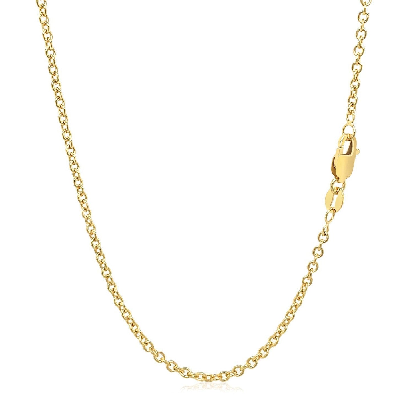 14k Yellow Gold Round Cable Link Chain 1.9mm Bids.com