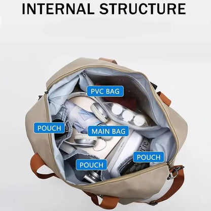 Nylon Duffel Bag for Travel – Large Capacity, Foldable, Shoe Compartment – Men & Women DailySale