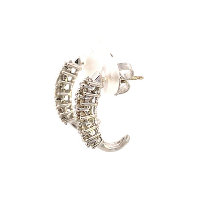 1.09ct Diamond Diamond Hoop Earrings 14KT White Gold Bids.com
