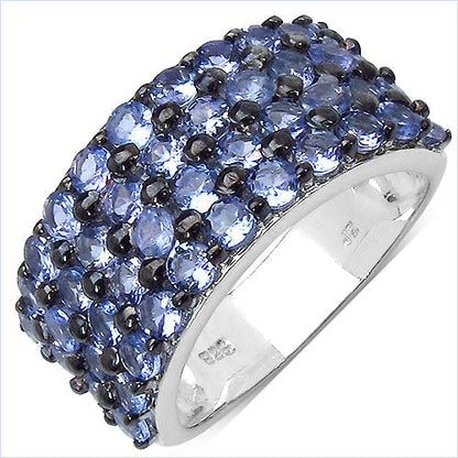 3.08 Carat Genuine Tanzanite .925 Sterling Silver Ring Bids.com