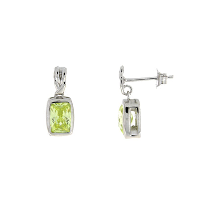 Natural Cubic Zirconium Dangle Earrings Sterling Silver Bids.com