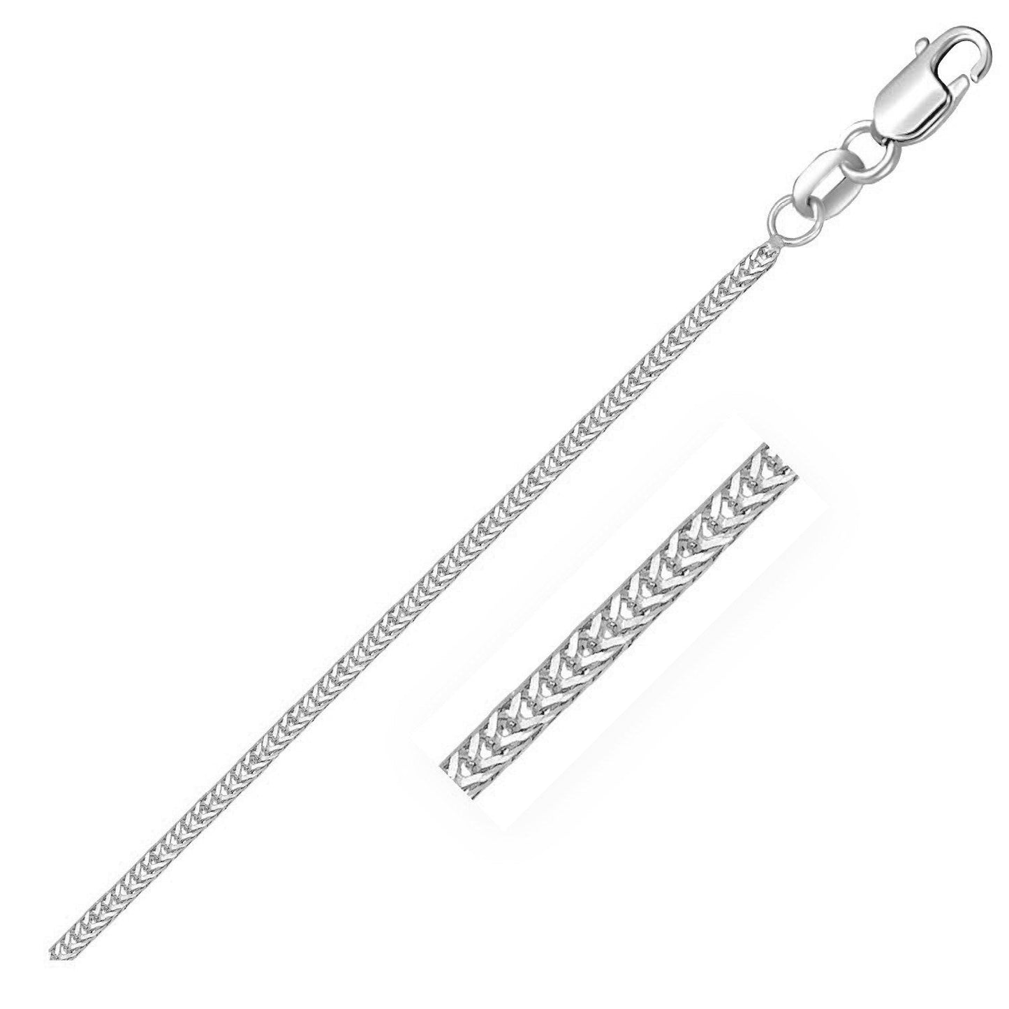 14k White Gold Foxtail 1.0mm Chain Bids.com