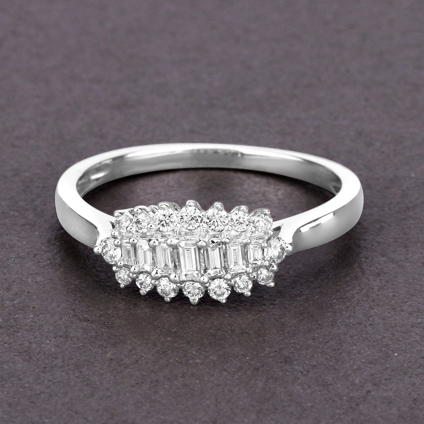 0.37 Carat Genuine White Diamond 14K White Gold Ring (E-F Color, VS-SI Clarity) Bids.com