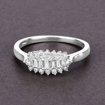 0.37 Carat Genuine White Diamond 14K White Gold Ring (E-F Color, VS-SI Clarity) Bids.com