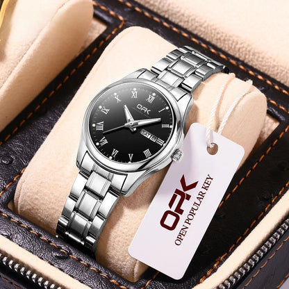 Women's Two Tone Stainless Steel Watch With Day Date BandsCo Straps