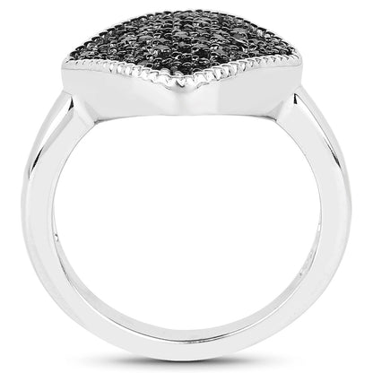 0.24 Carat Genuine Black Diamond .925 Sterling Silver Ring Bids.com
