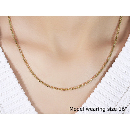 2.6mm 14k Yellow Gold Diamond Cut Cable Link Chain Bids.com