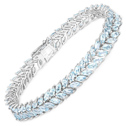 15.04 Carat Genuine Blue Topaz .925 Sterling Silver Bracelet Bids.com