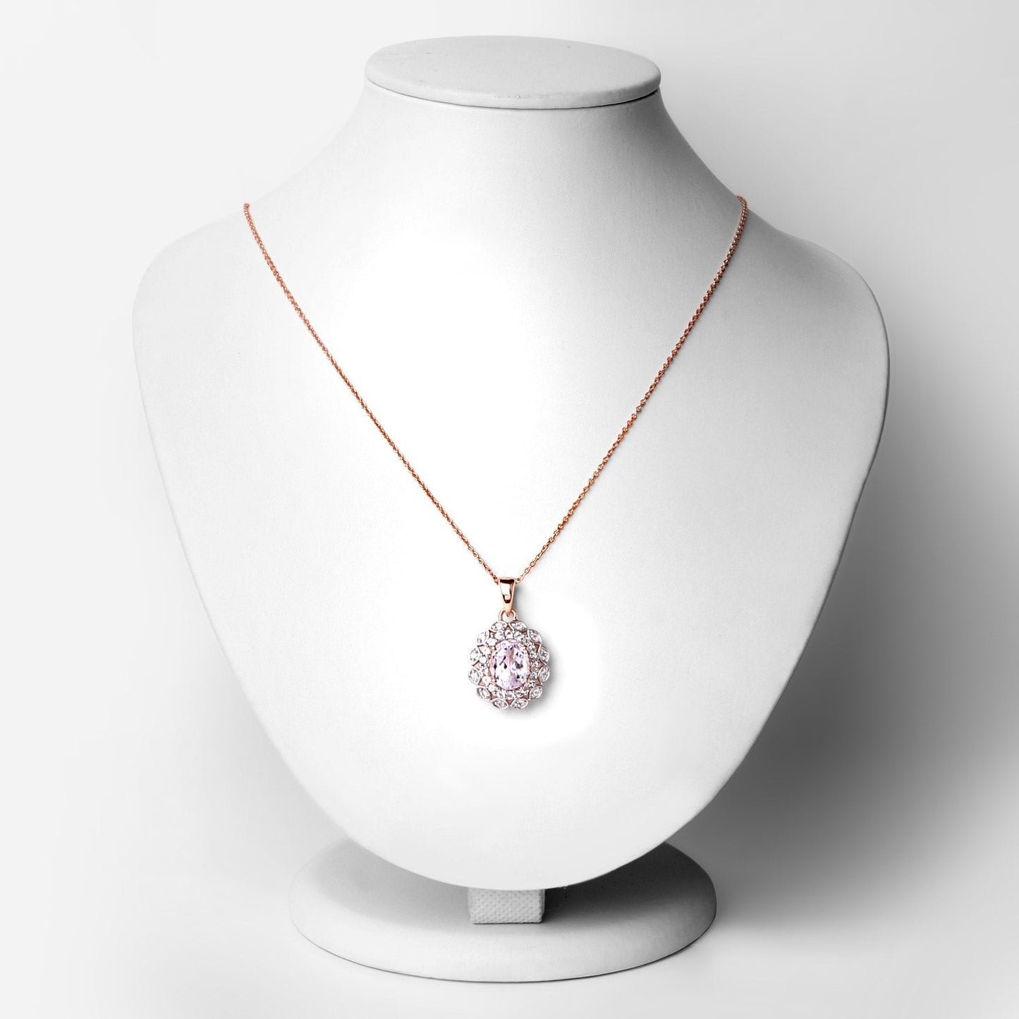 4.26 Carat Genuine Kunzite and White Topaz .925 Sterling Silver Pendant Bids.com