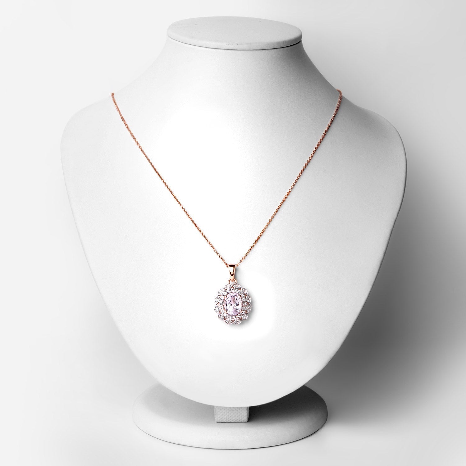4.26 Carat Genuine Kunzite and White Topaz .925 Sterling Silver Pendant Bids.com