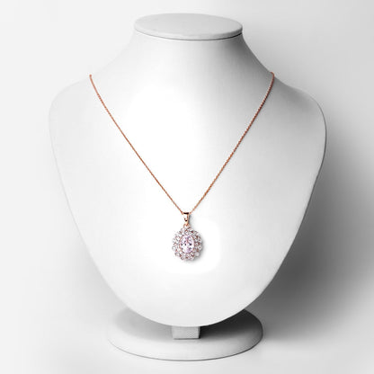 4.26 Carat Genuine Kunzite and White Topaz .925 Sterling Silver Pendant Bids.com