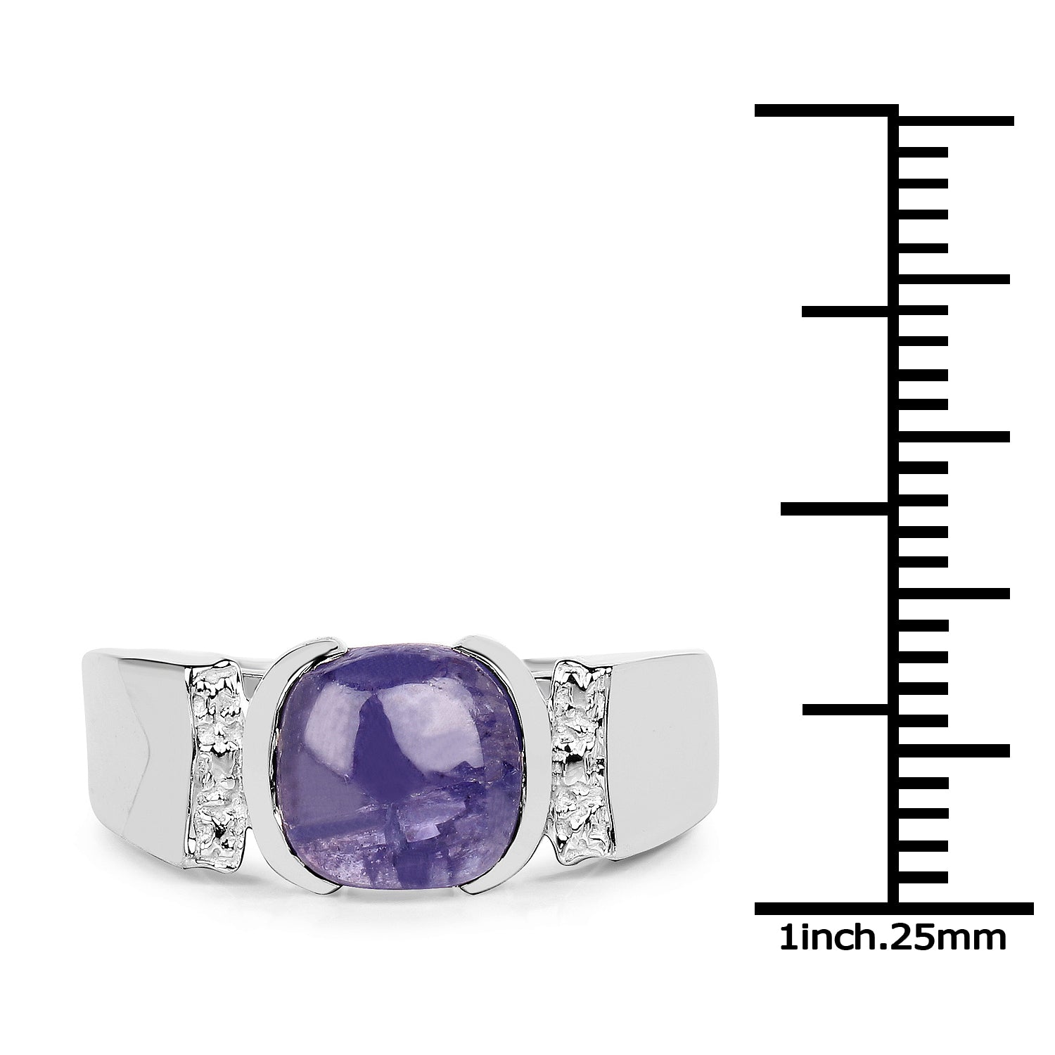 2.80 Carat Genuine Tanzanite .925 Sterling Silver Ring Bids.com