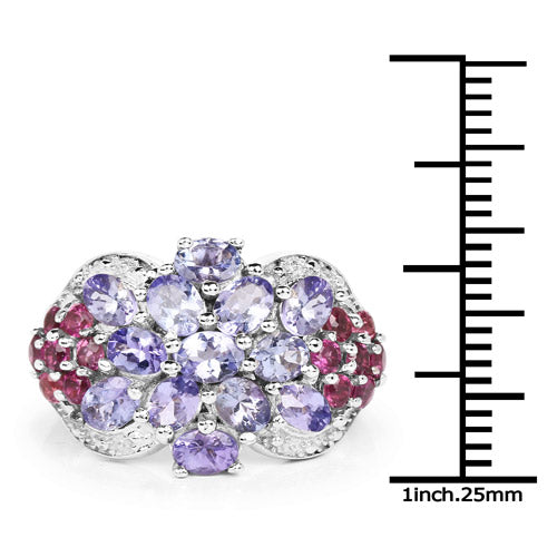 2.70 Carat Genuine Tanzanite .925 Sterling Silver Ring Bids.com