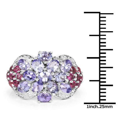 2.70 Carat Genuine Tanzanite .925 Sterling Silver Ring Bids.com