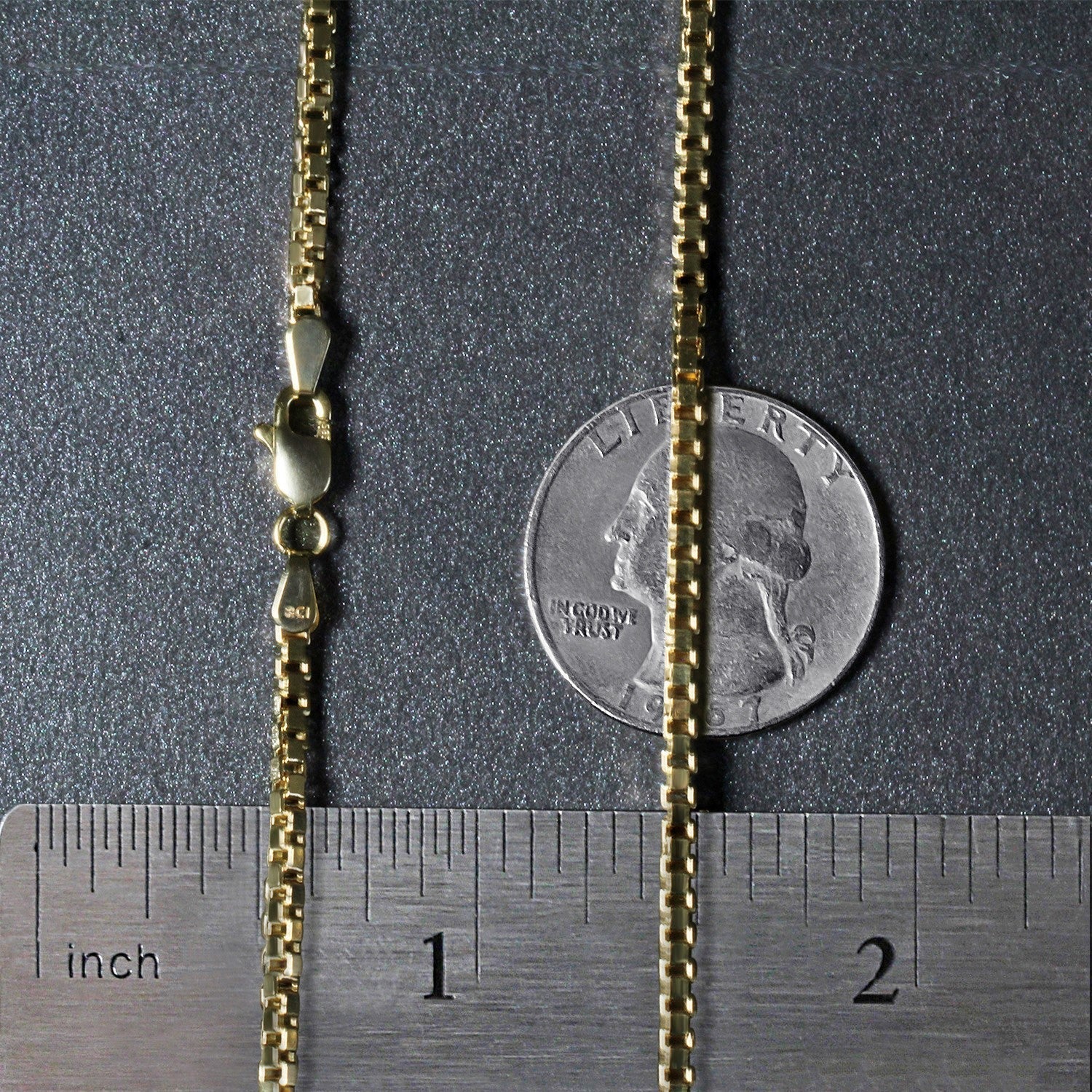 2.0mm 14k Yellow Gold Semi Solid Box Chain Bids.com