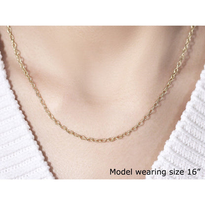 2.5mm 14k Yellow Gold Pendant Chain with Textured Links Bids.com