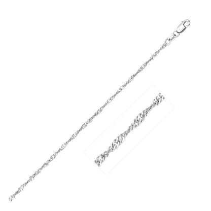 14k White Gold Singapore Chain 1.7mm Bids.com