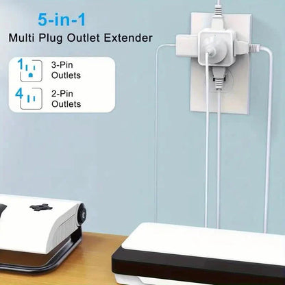 Multi-Function Socket Adapter – Five-Way Wall Extension DailySale