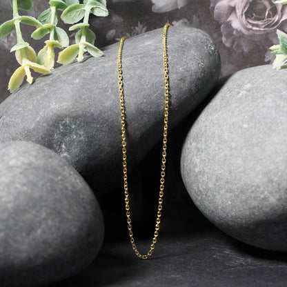 14k Yellow Gold Diamond Cut Cable Link Chain 1.4mm Bids.com