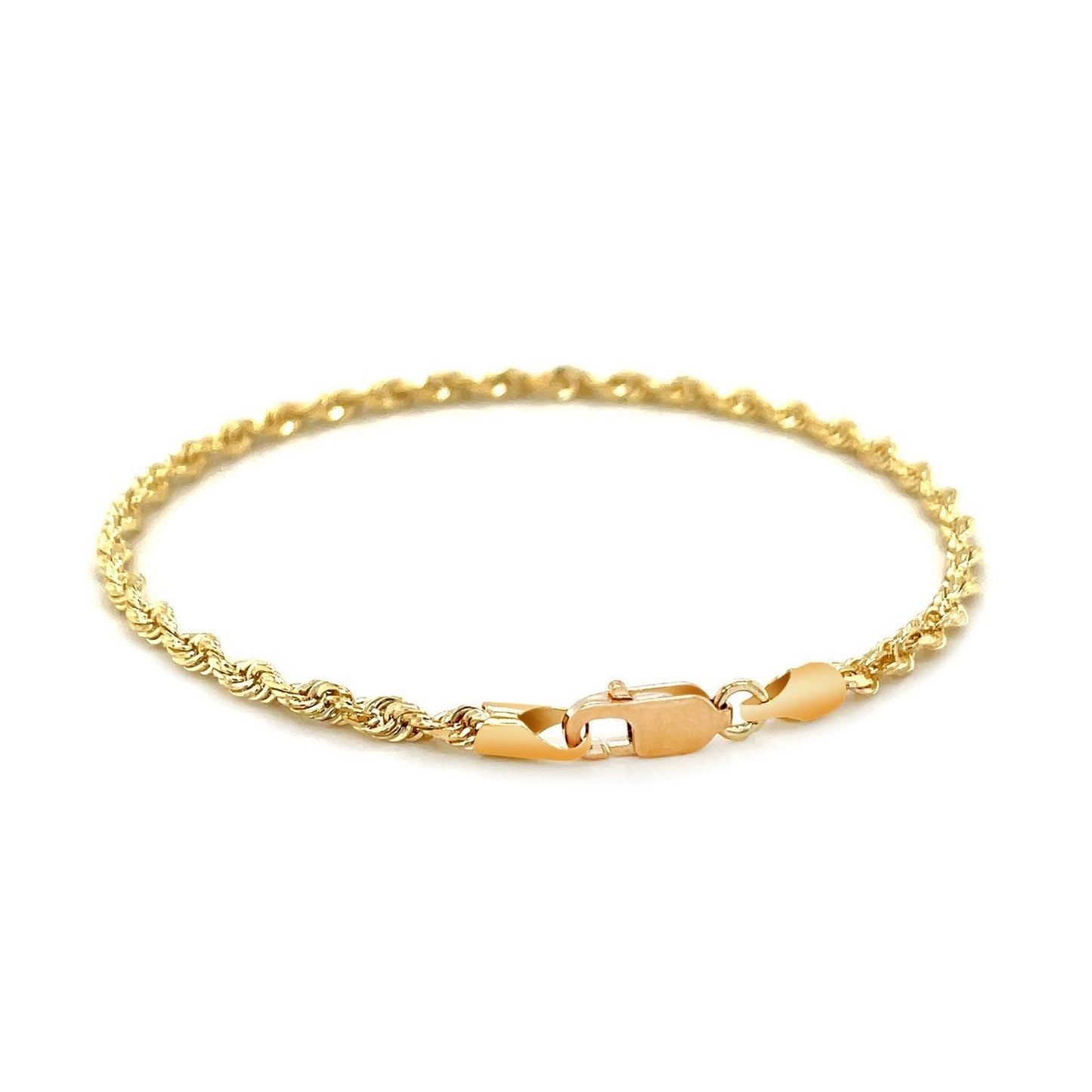 2.75mm 10k Yellow Gold Solid Diamond Cut Rope Bracelet Bids.com
