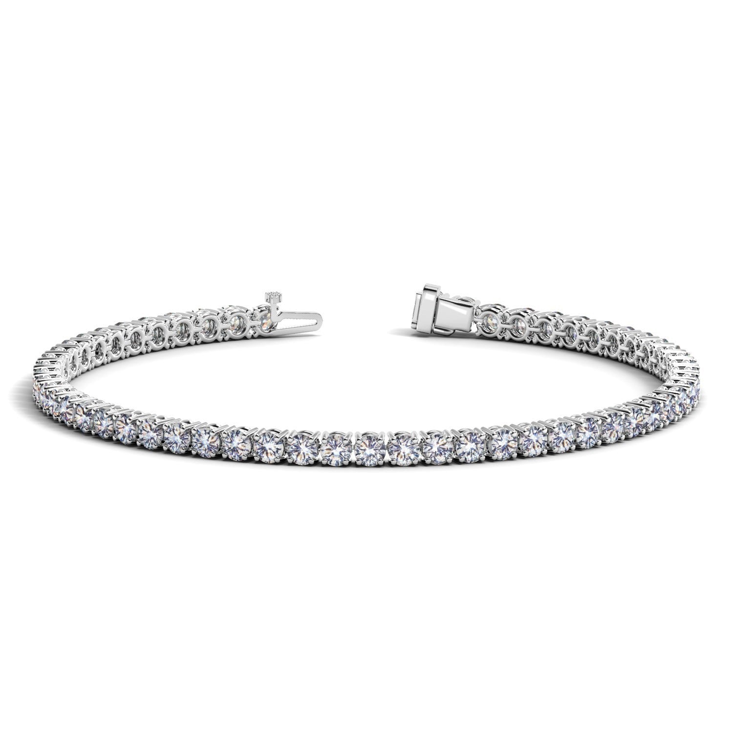 Lab Grown Round Diamond Tennis Bracelet in 14k White Gold (5 cctw  F/G  VS2/SI1) Bids.com