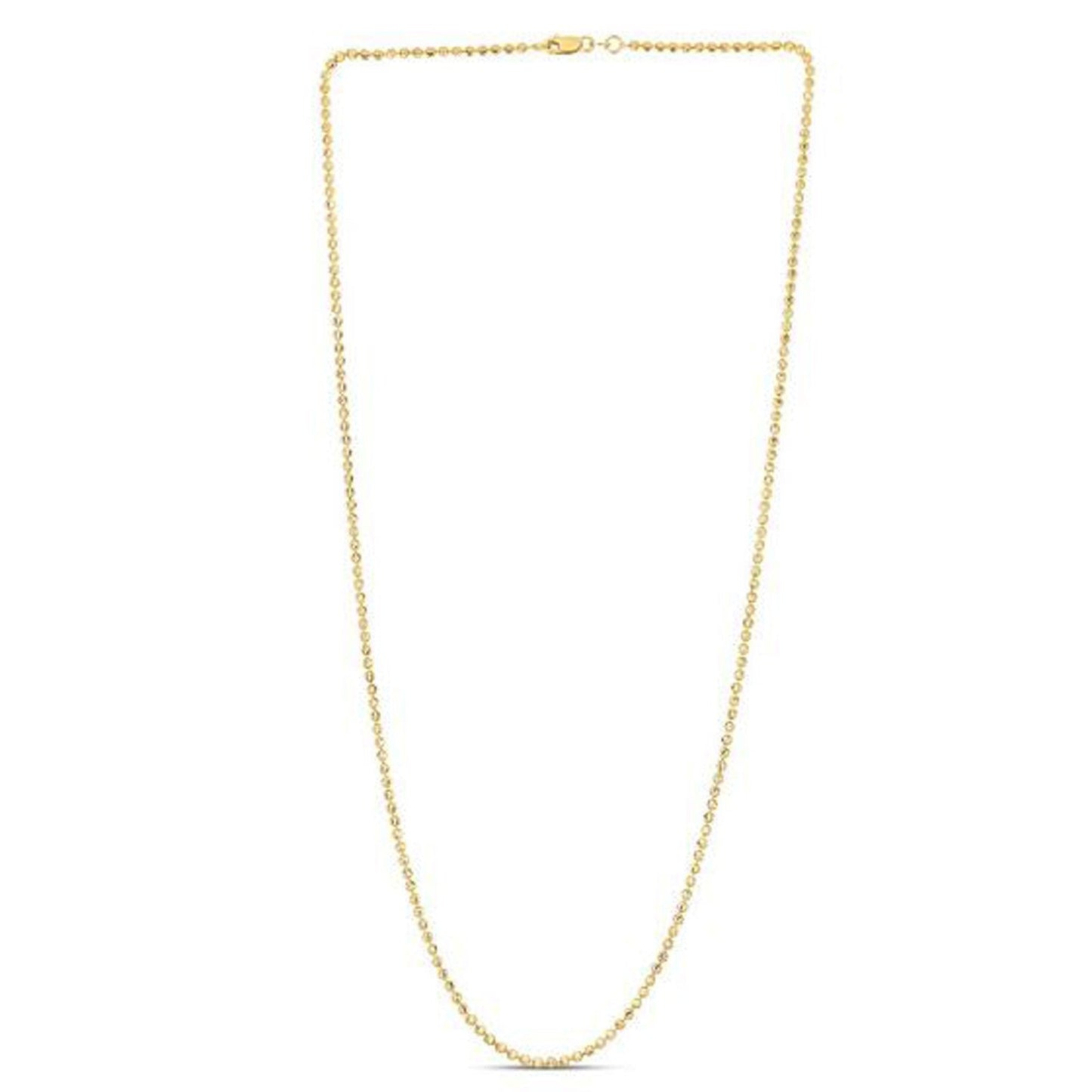 Moon Cut Bead Chain in 14k Yellow Gold (2.00 mm) Bids.com