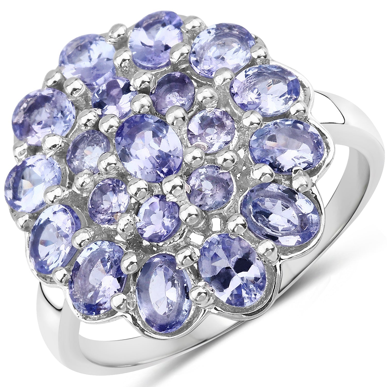 2.70 Carat Genuine Tanzanite .925 Sterling Silver Ring Bids.com