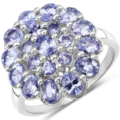 2.70 Carat Genuine Tanzanite .925 Sterling Silver Ring Bids.com