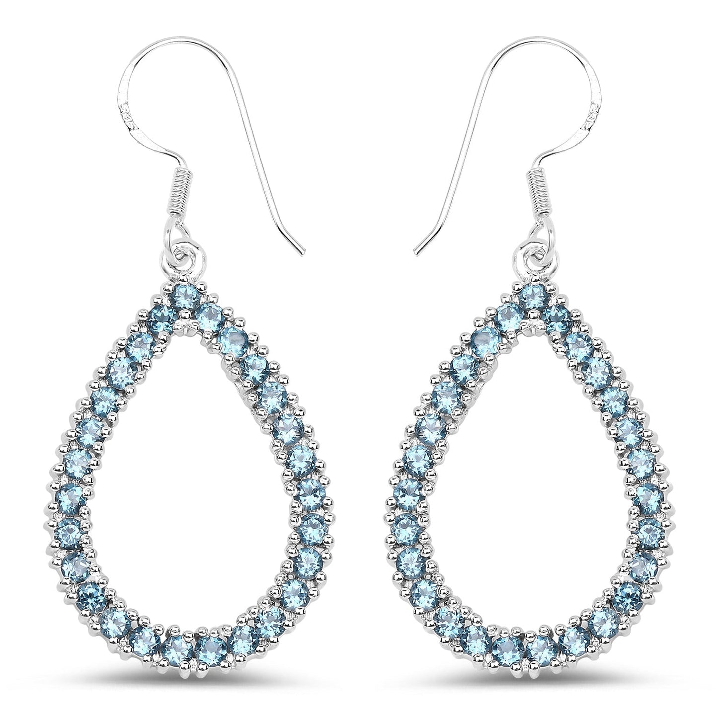 4.32 Carat Genuine London Blue Topaz .925 Sterling Silver Earrings Bids.com
