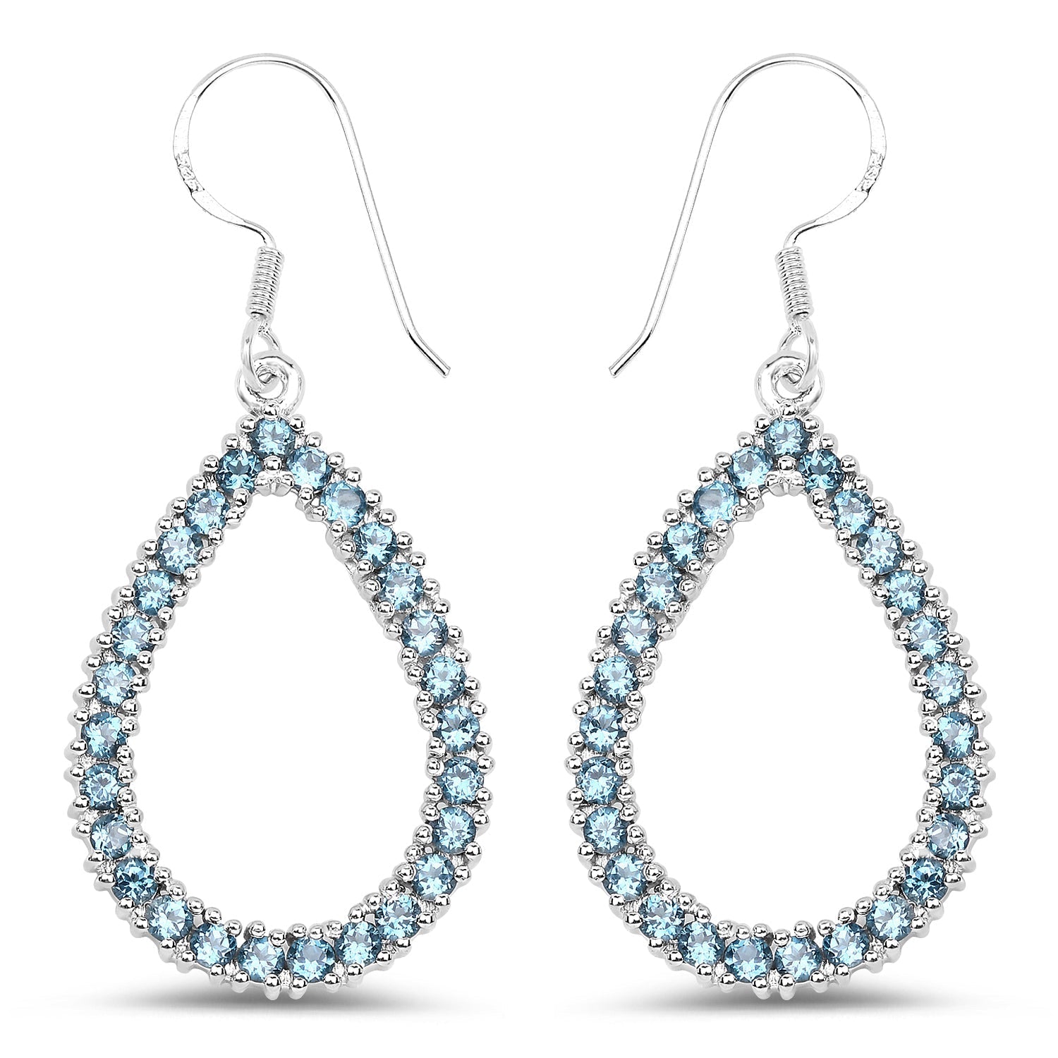 4.32 Carat Genuine London Blue Topaz .925 Sterling Silver Earrings Bids.com