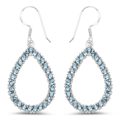 4.32 Carat Genuine London Blue Topaz .925 Sterling Silver Earrings Bids.com