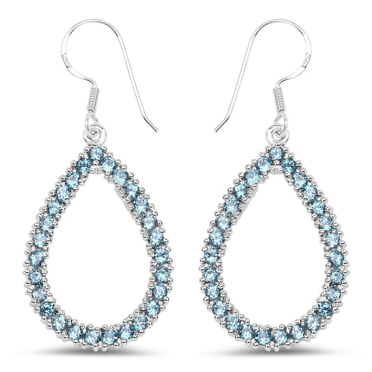4.32 Carat Genuine London Blue Topaz .925 Sterling Silver Earrings Bids.com