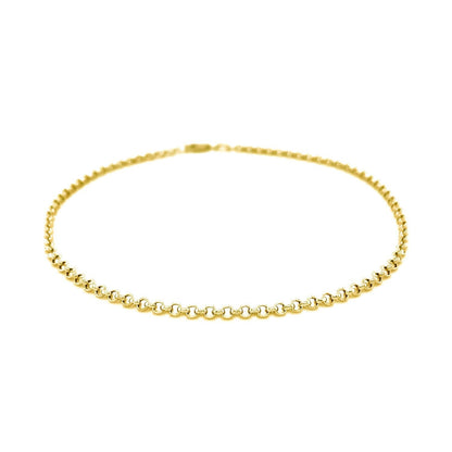 2.3mm 10k Yellow Gold Rolo Anklet Bids.com