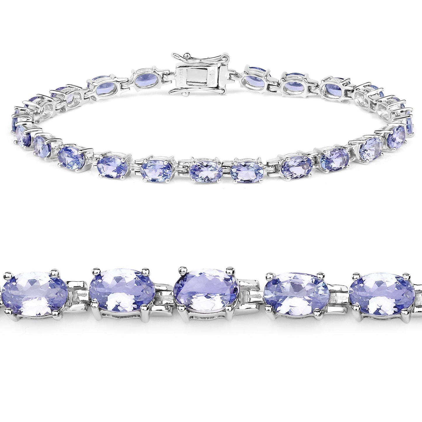 9.68 Carat Genuine Tanzanite .925 Sterling Silver Bracelet Bids.com