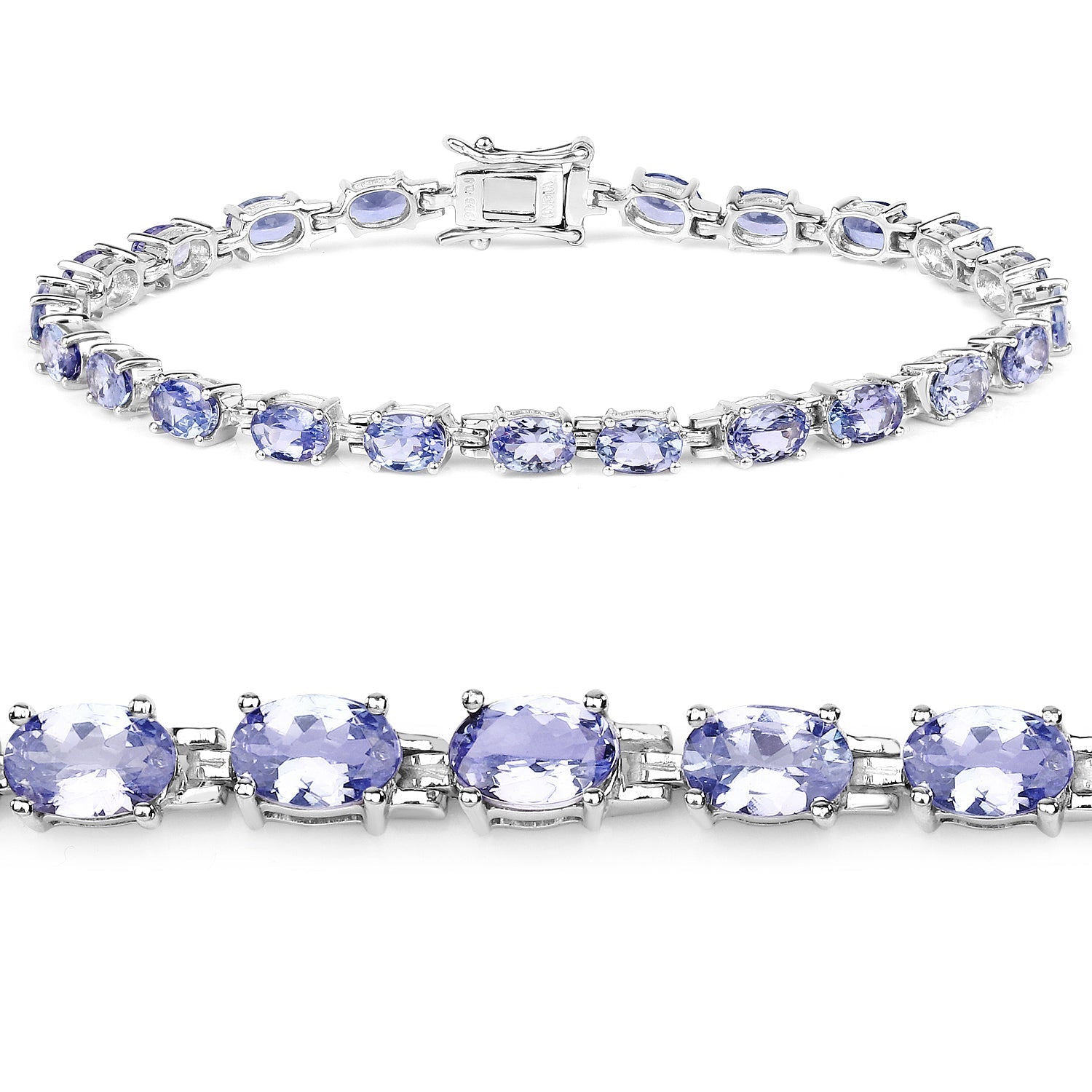 9.68 Carat Genuine Tanzanite .925 Sterling Silver Bracelet Bids.com