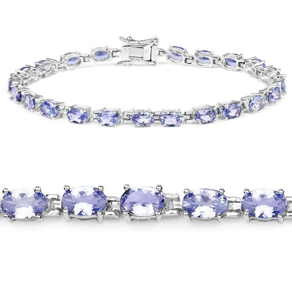 9.68 Carat Genuine Tanzanite .925 Sterling Silver Bracelet Bids.com