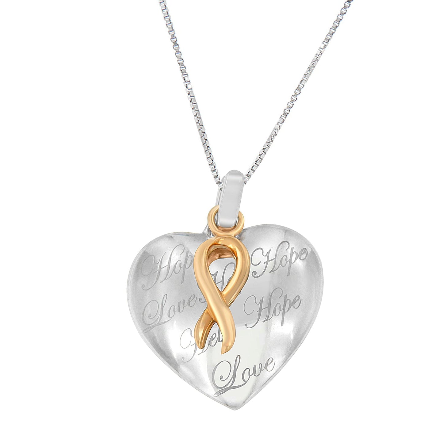 10K Yellow Gold Over Silver Heart Pendant Necklace Bids.com