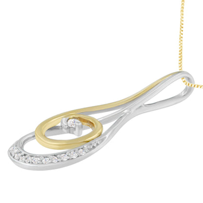 Espira 10K Two-Tone Gold Round Cut Diamond Sparkling Spiral Pendant Necklace (1/6 cttw, J-K Color, I2-I3 Clarity) Bids.com