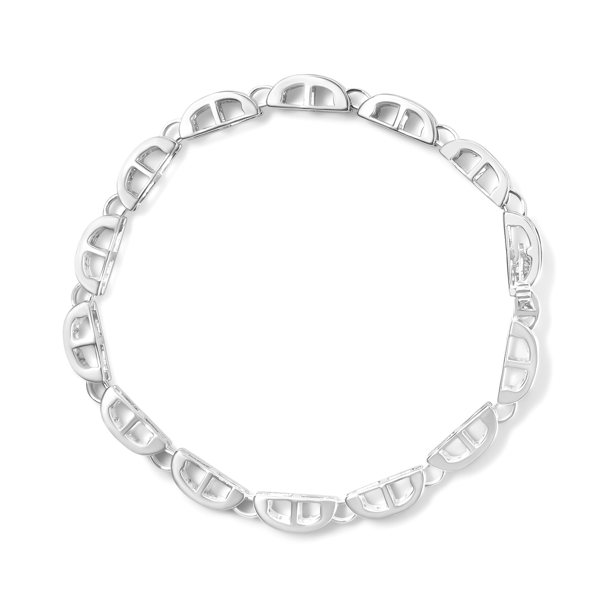 14K White Gold 3.0 Cttw Invisible Set Princess Cut Diamond Link and Buckle 7.25" Tennis Bracelet (I-J Color, I1-I2 Clarity) Bids.com