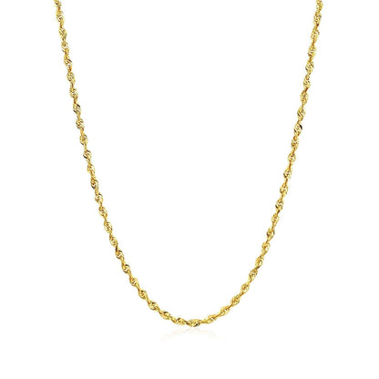 2.0mm 14k Yellow Gold Solid Diamond Cut Rope Chain Bids.com