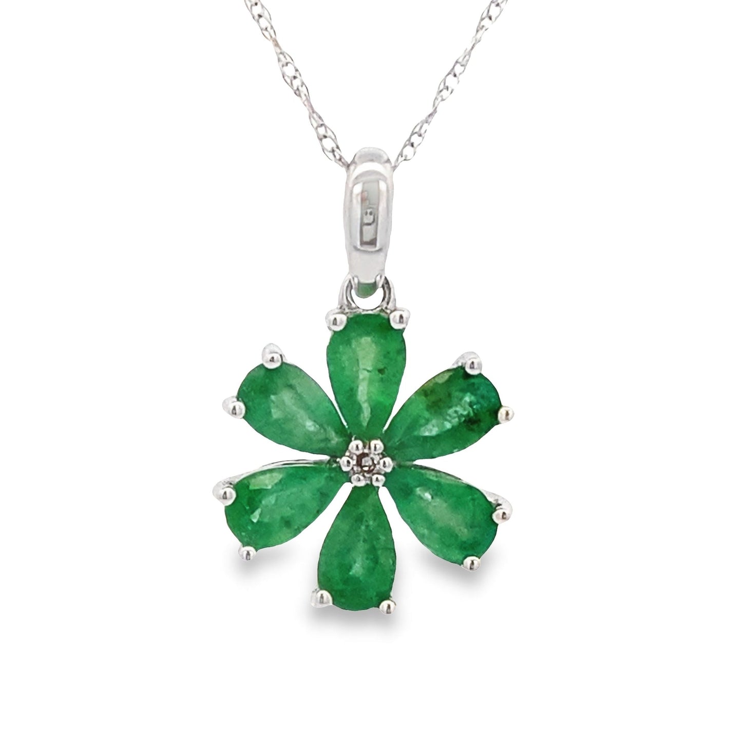 1.51ct Emerald Diamond Fashion Pendants 14KT White Gold Bids.com