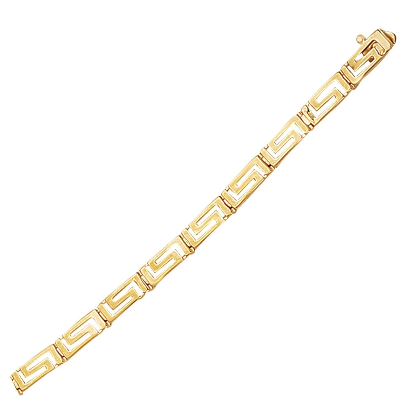14k Yellow Gold Greek Fret Design Fancy Bracelet Bids.com