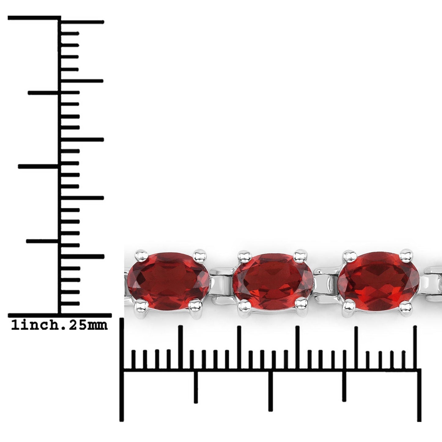 15.30 Carat Genuine Garnet .925 Sterling Silver Bracelet Bids.com