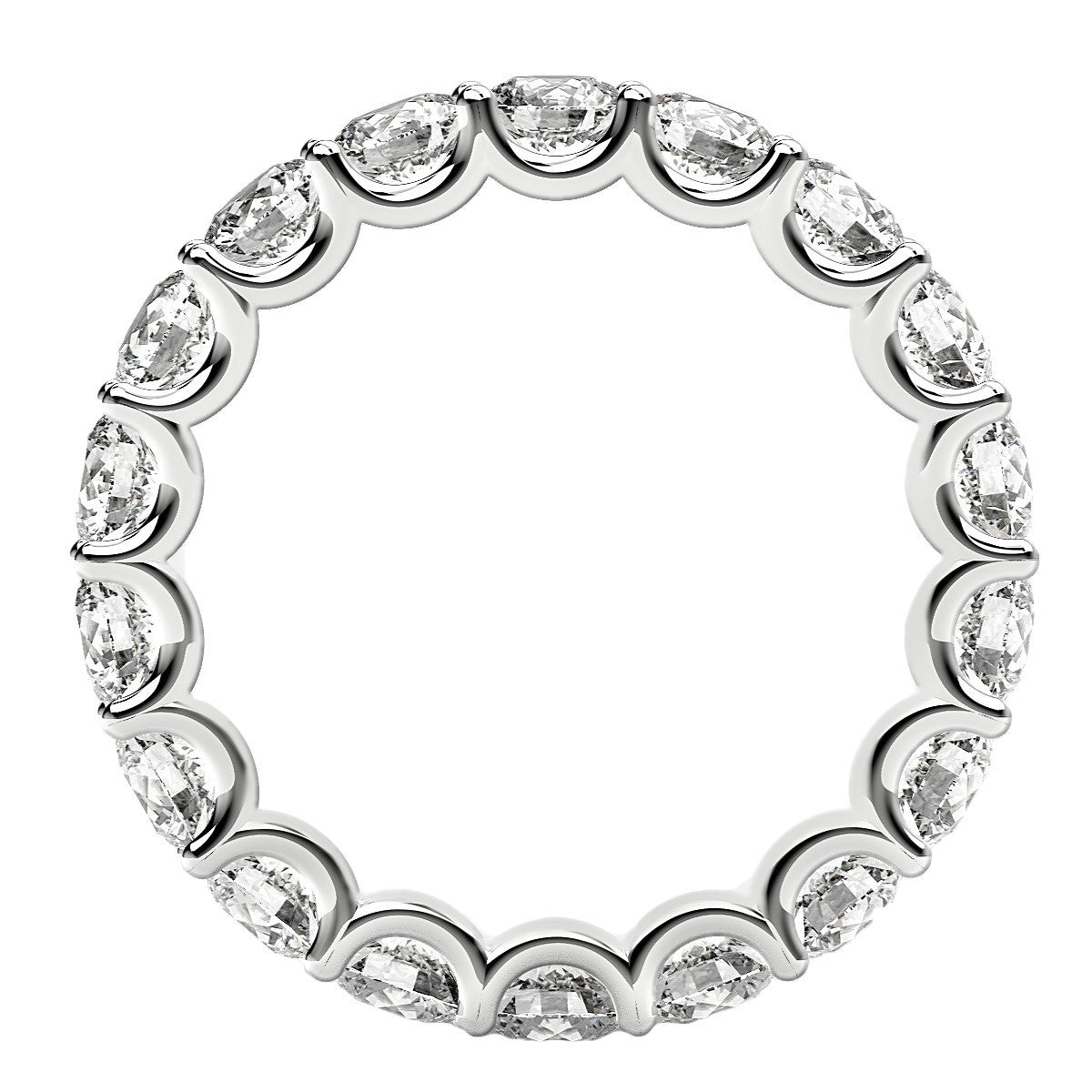 Round Cut Lab Grown Diamond Eternity Ring in 14k White Gold (2 cttw FG/VS2) Bids.com